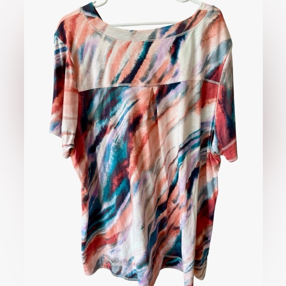 Westbound women's size 3X pull over top career casual paint brush v neck - Picture 2 of 13